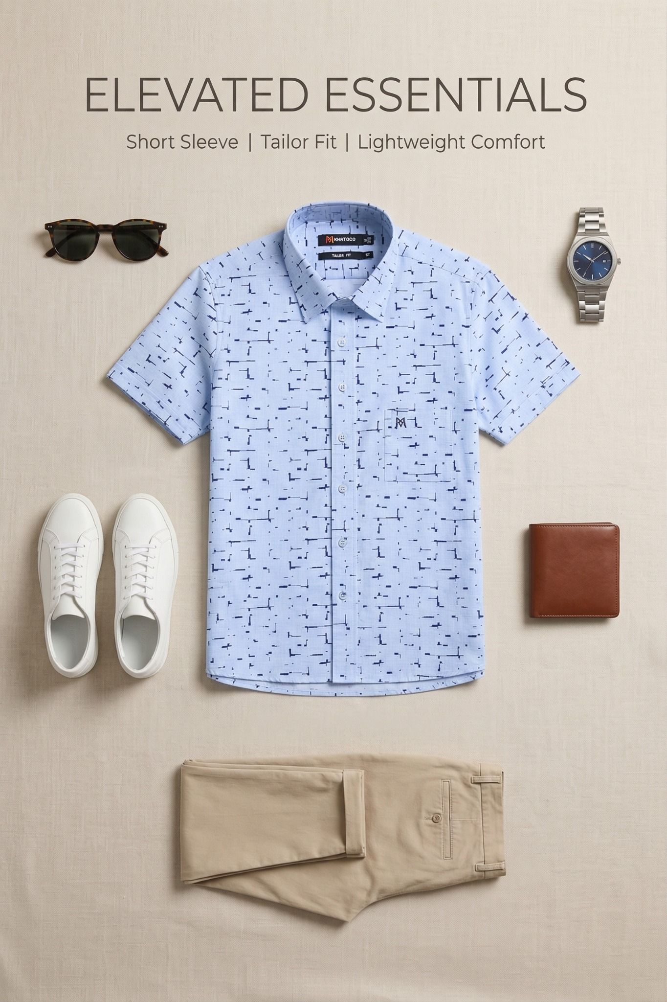  Áo sơ mi tay ngắn Khatoco Sale 430k ( giá tem 538k) (size S) 