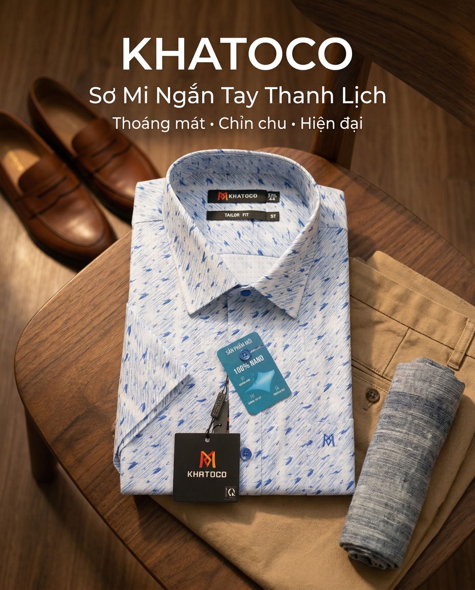  Áo sơ mi tay ngắn Khatoco Sale 430K ( GIÁ TEM 538K) (S-2XL) 