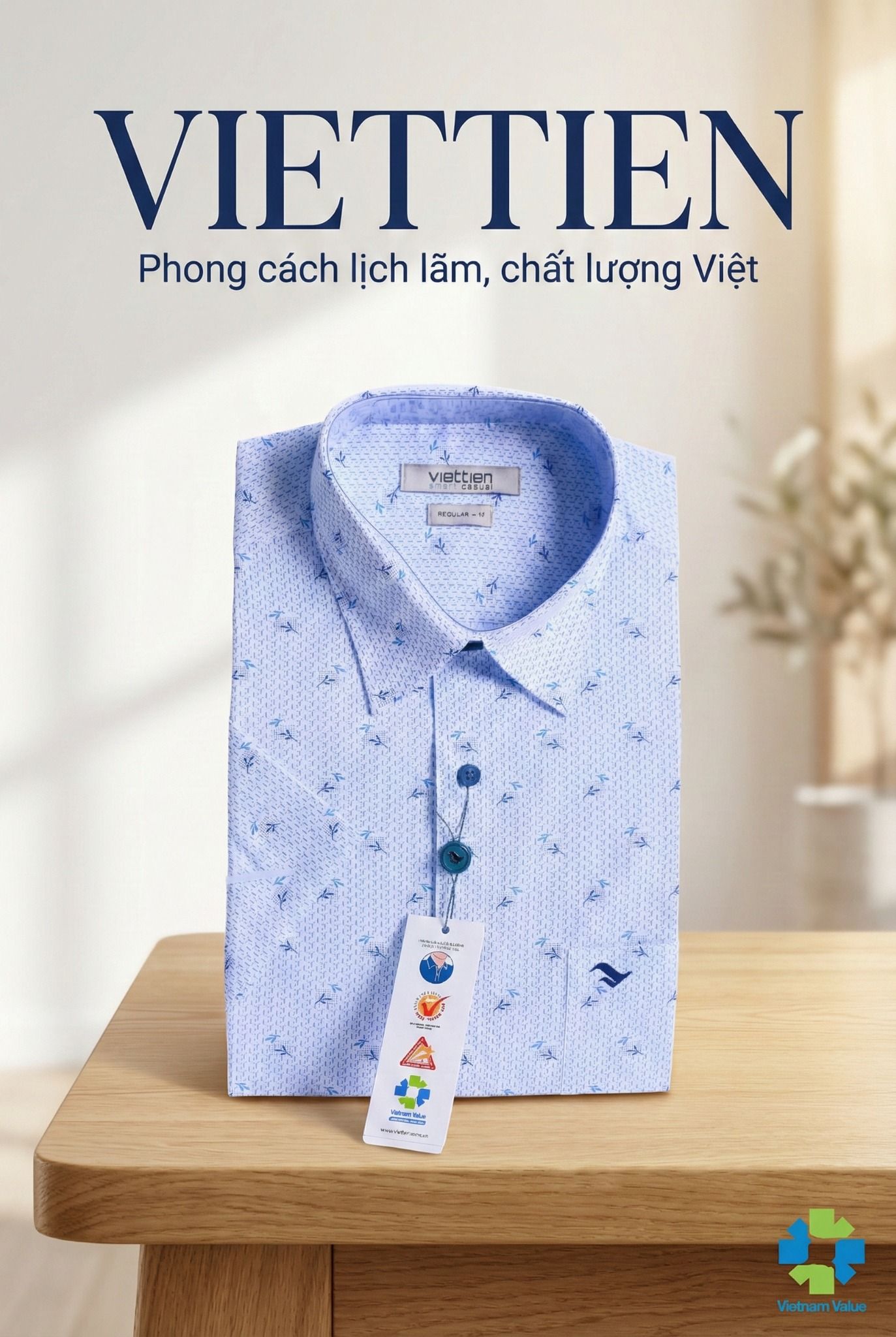  Áo sơ mi tay ngắn Việt Tiến 