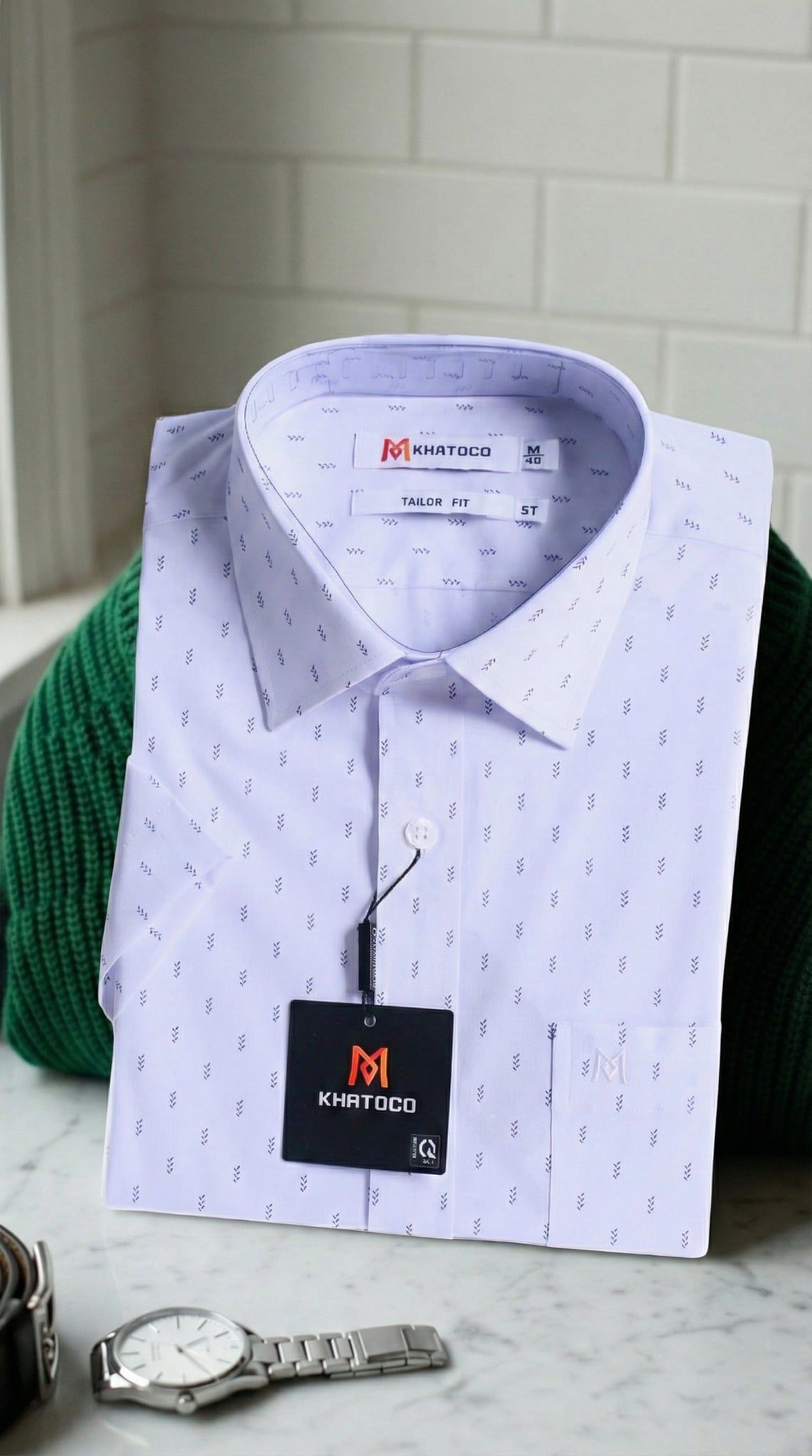  Áo sơ mi tay ngắn Khatoco (M-3XL) 