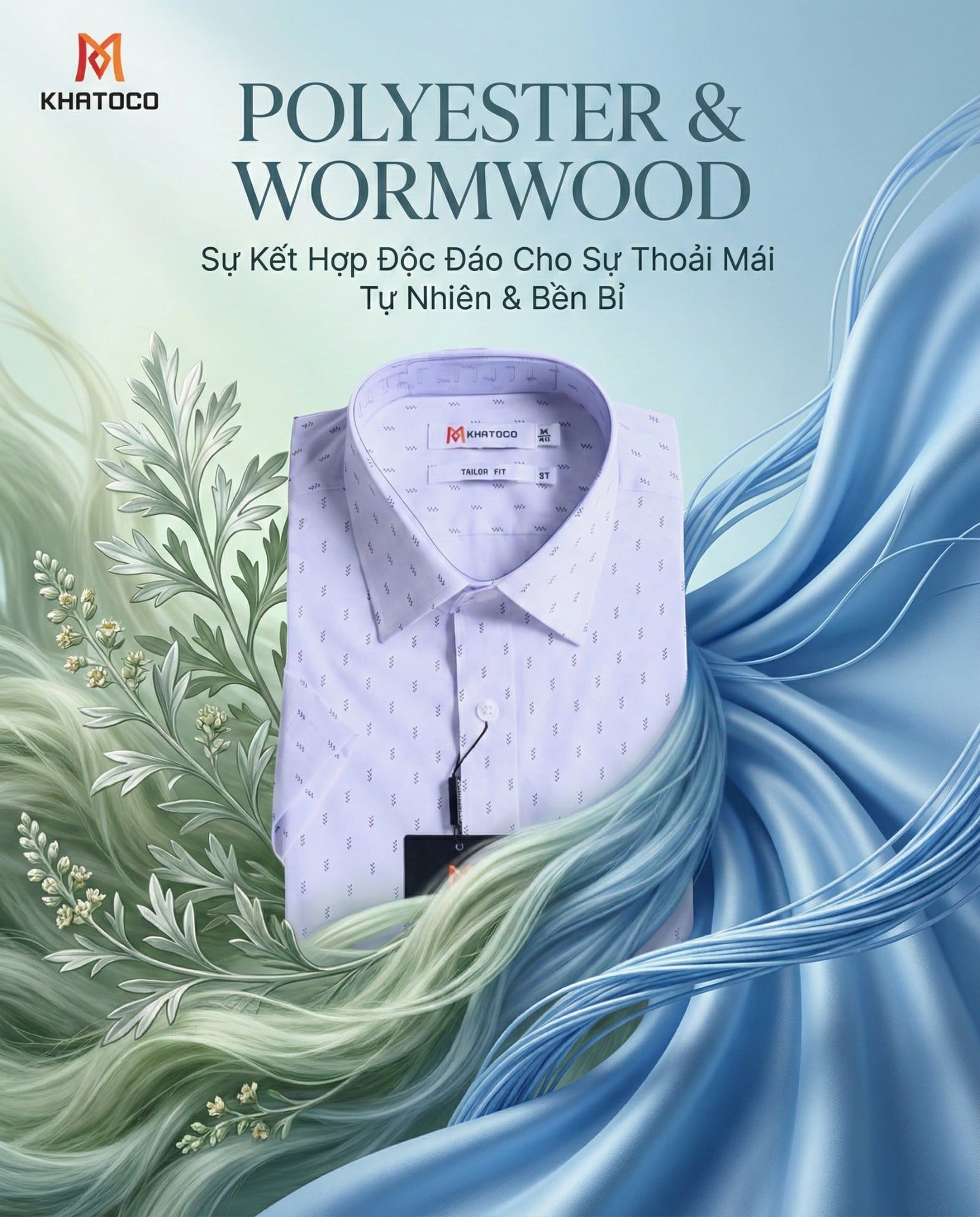  Áo sơ mi tay ngắn Khatoco (M-3XL) 