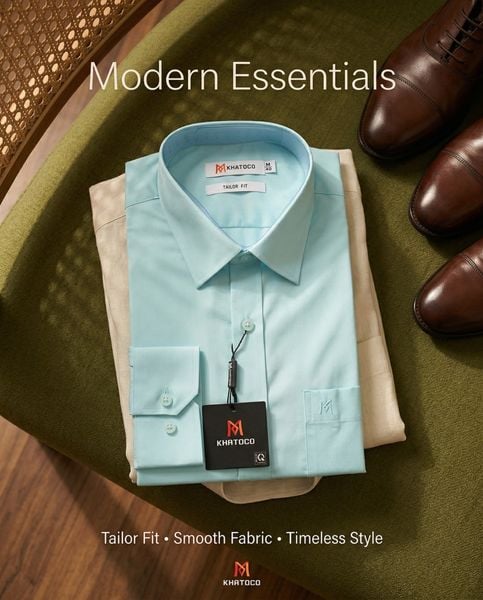  Áo sơ mi tay dài nam Khatoco(S-XL) 