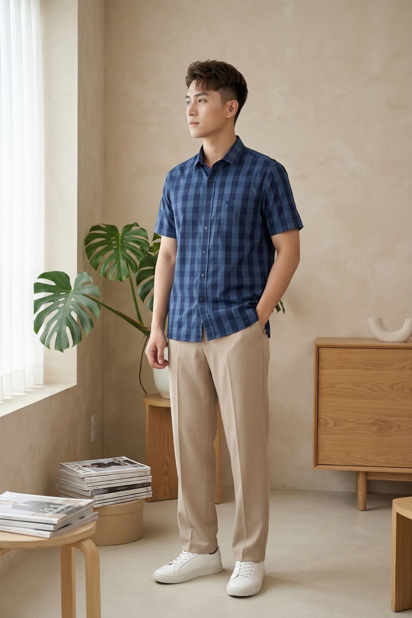  Áo sơ mi tay ngắn Khatoco Sale 350K ( giá tem 438k) 