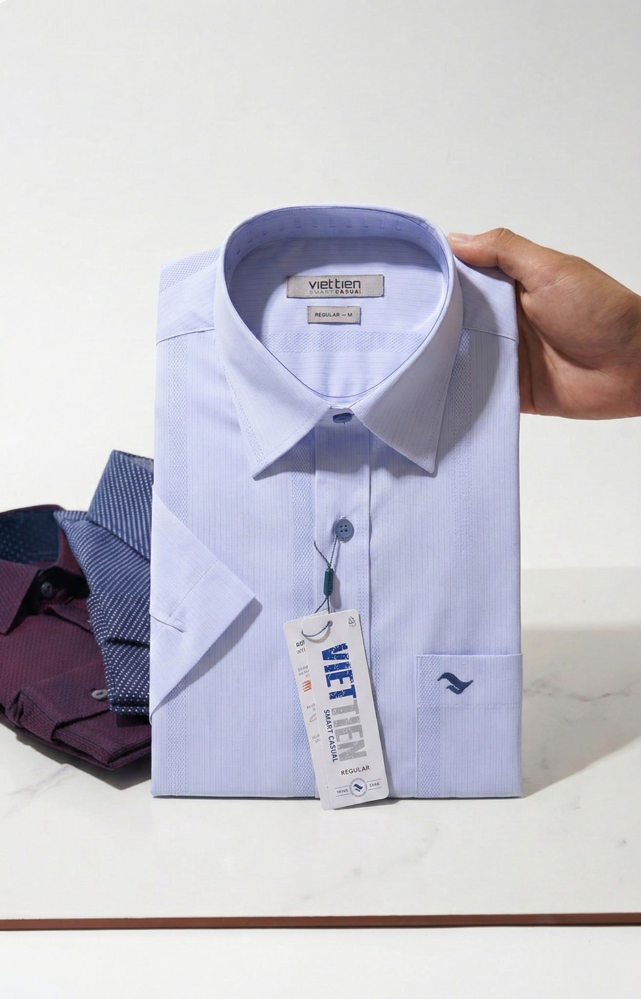  Áo sơ mi Việt Tiến tay ngắn (S-2XL) 