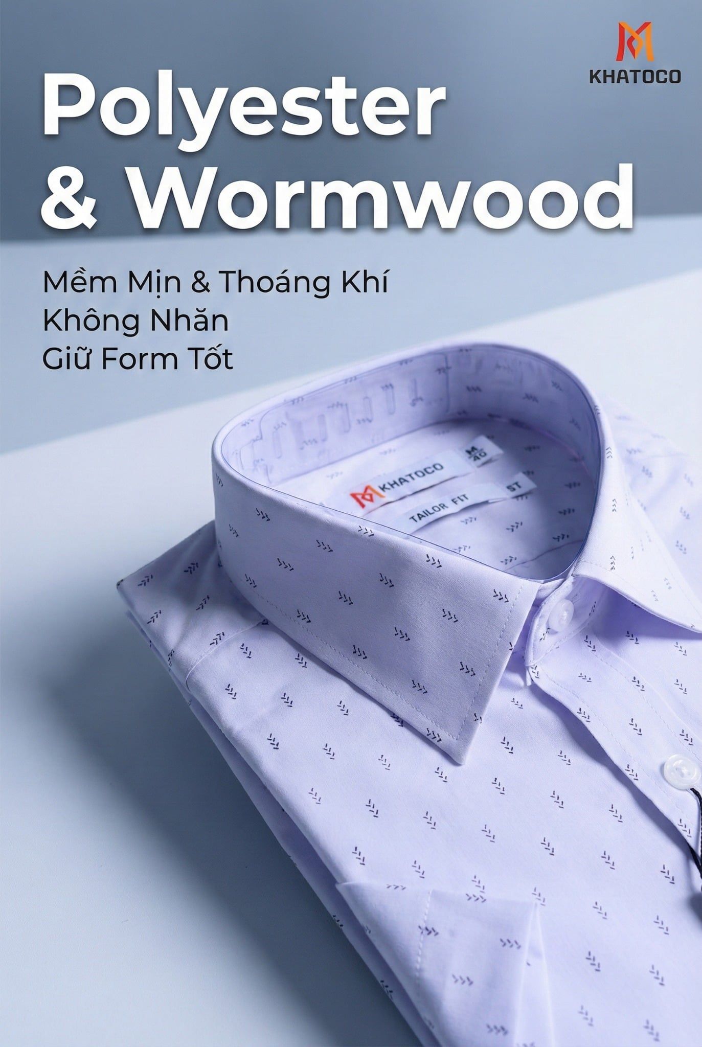  Áo sơ mi tay ngắn Khatoco (M-3XL) 