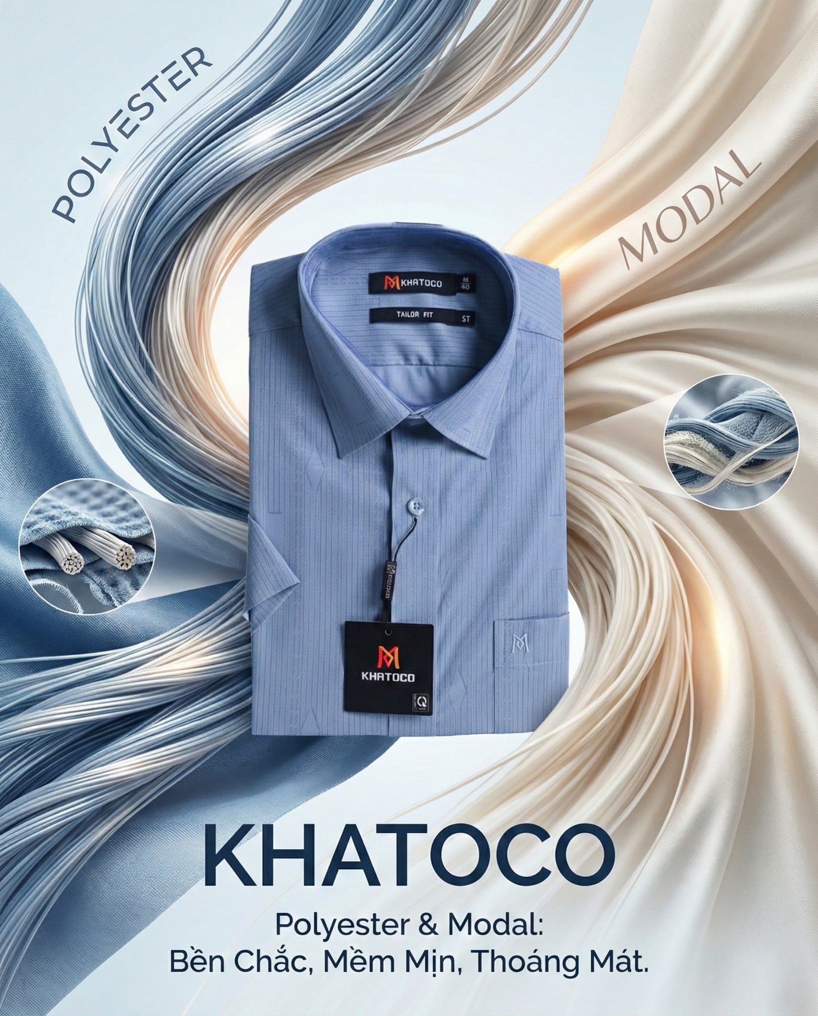  Áo sơ mi nam Khatoco tay ngắn(M-2XL) 