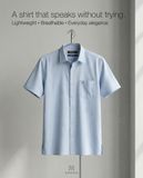  Áo sơ mi tay ngắn Khatoco Sale  374k ( giá tem 468k) size S 