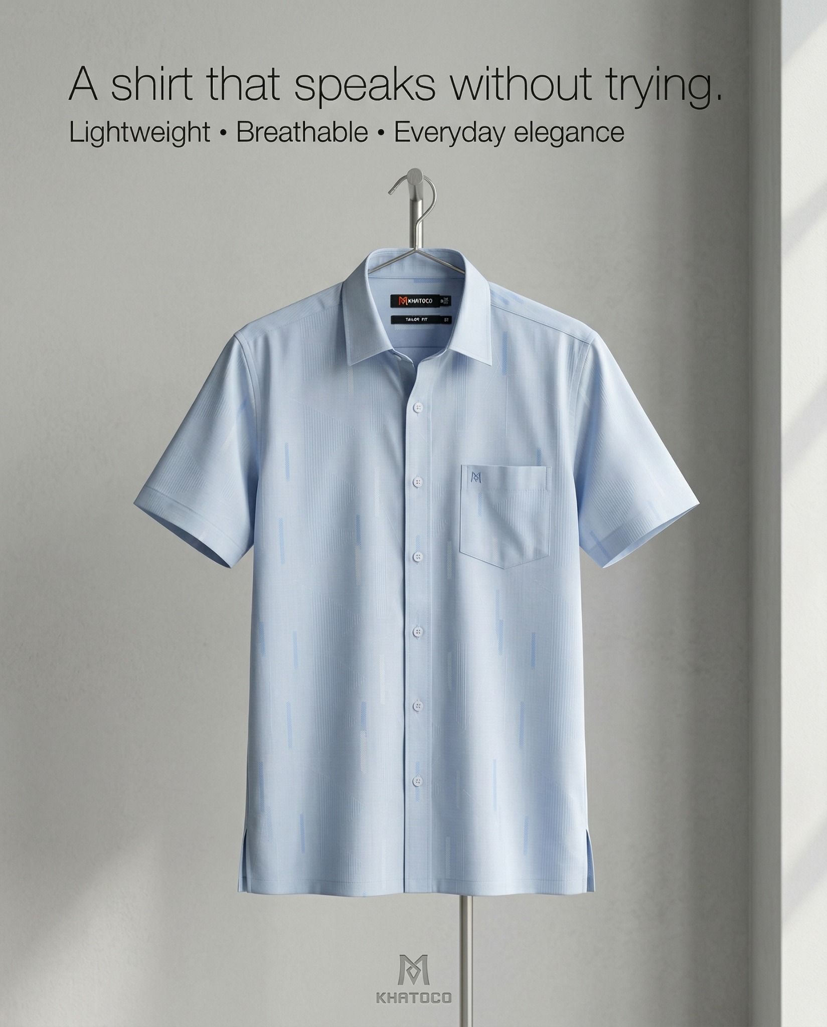  Áo sơ mi tay ngắn Khatoco Sale  374k ( giá tem 468k) size S 