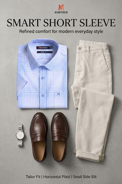  Áo sơ mi tay ngắn Khatoco Sale 310k ( giá tem438K)   (size S,XL,2XL) 