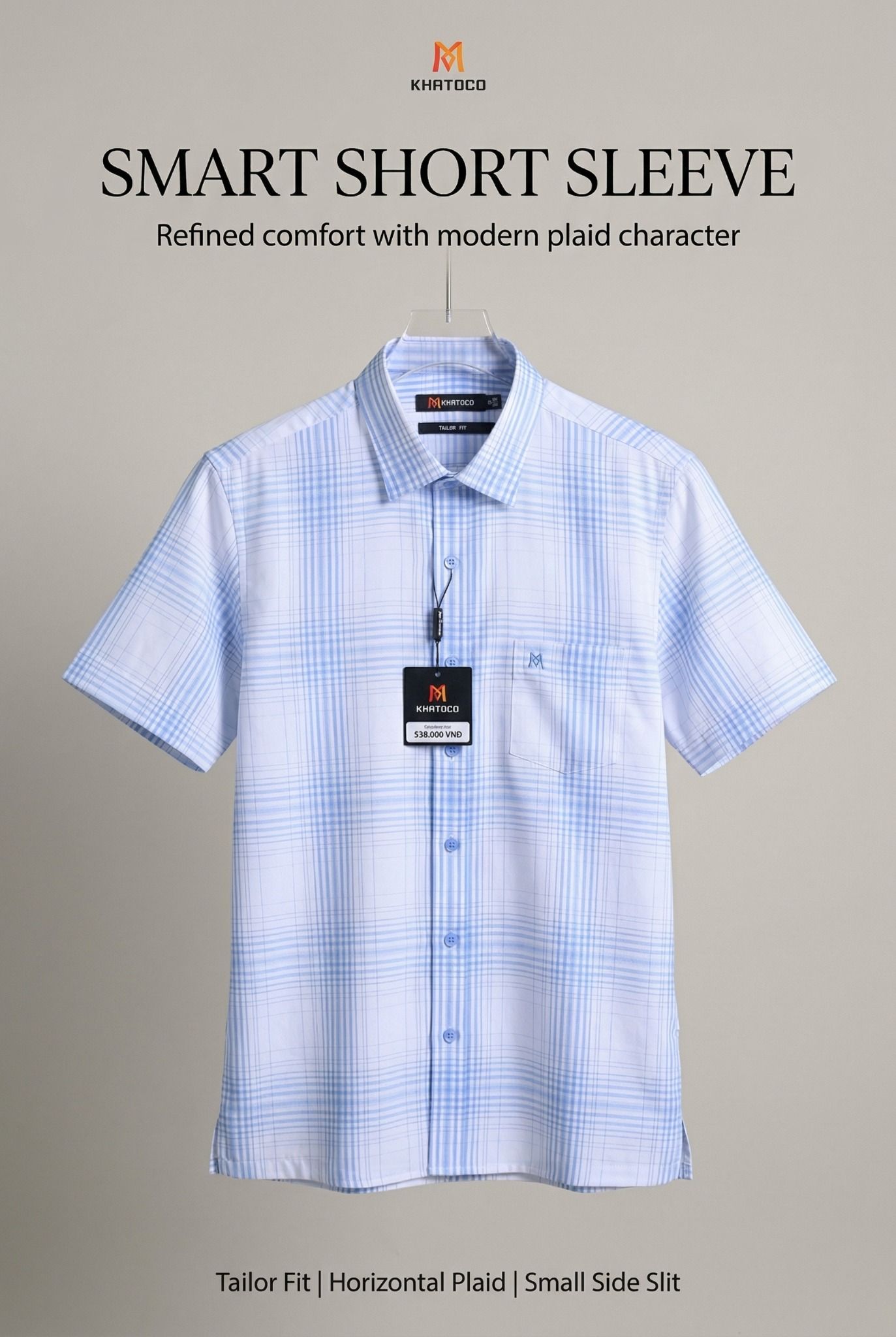  Áo sơ mi tay ngắn Khatoco Sale 310k ( giá tem438K)   (size S,XL,2XL) 