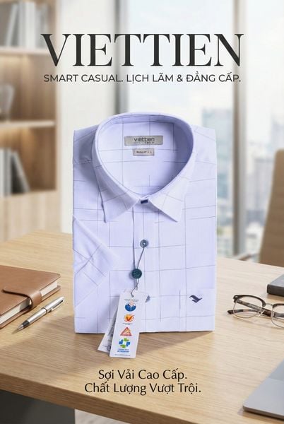  Áo sơ mi tay ngắn Việt Tiến (S-2XL) 
