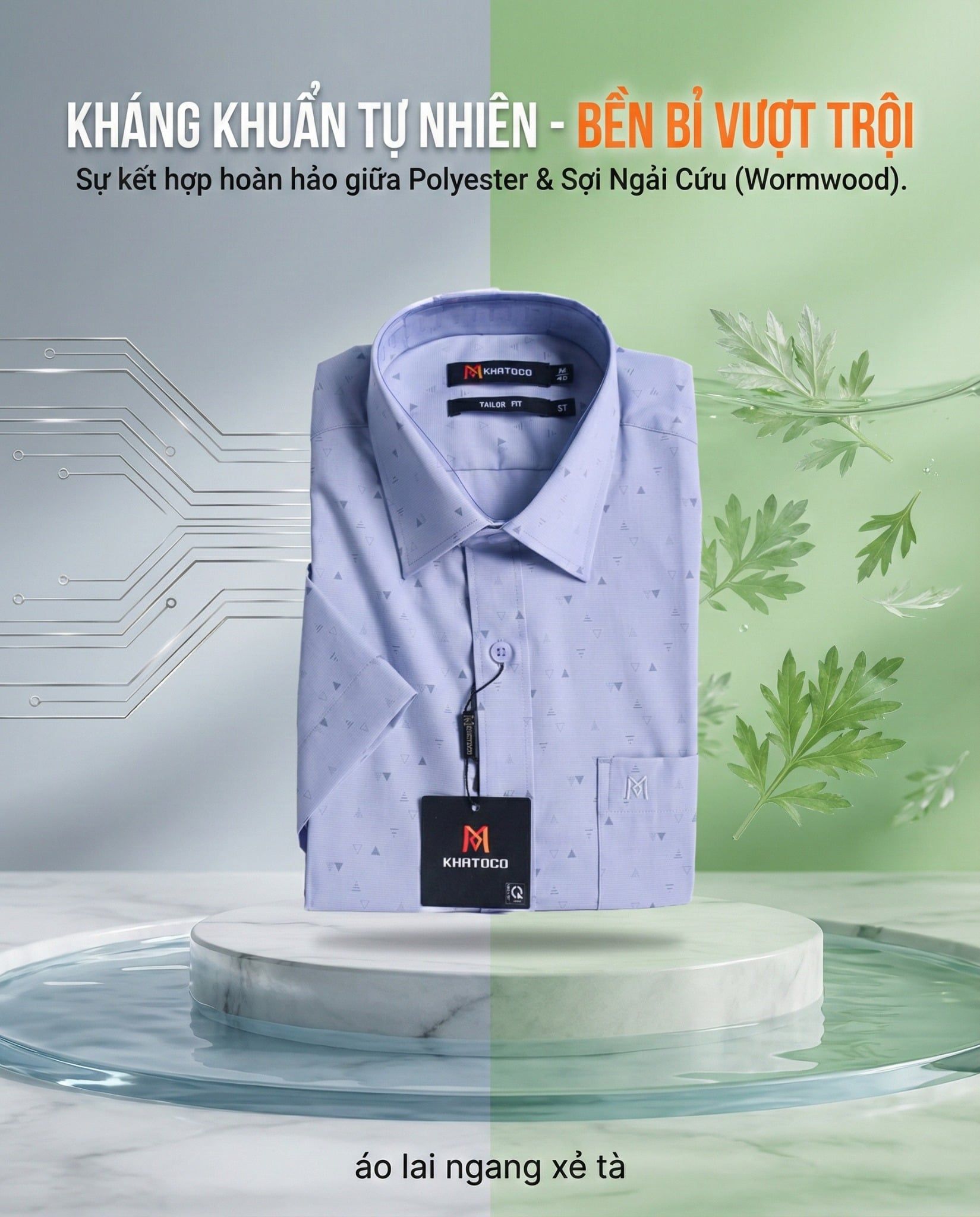  Áo sơ mi tay ngắn Khatoco (M-3XL) 