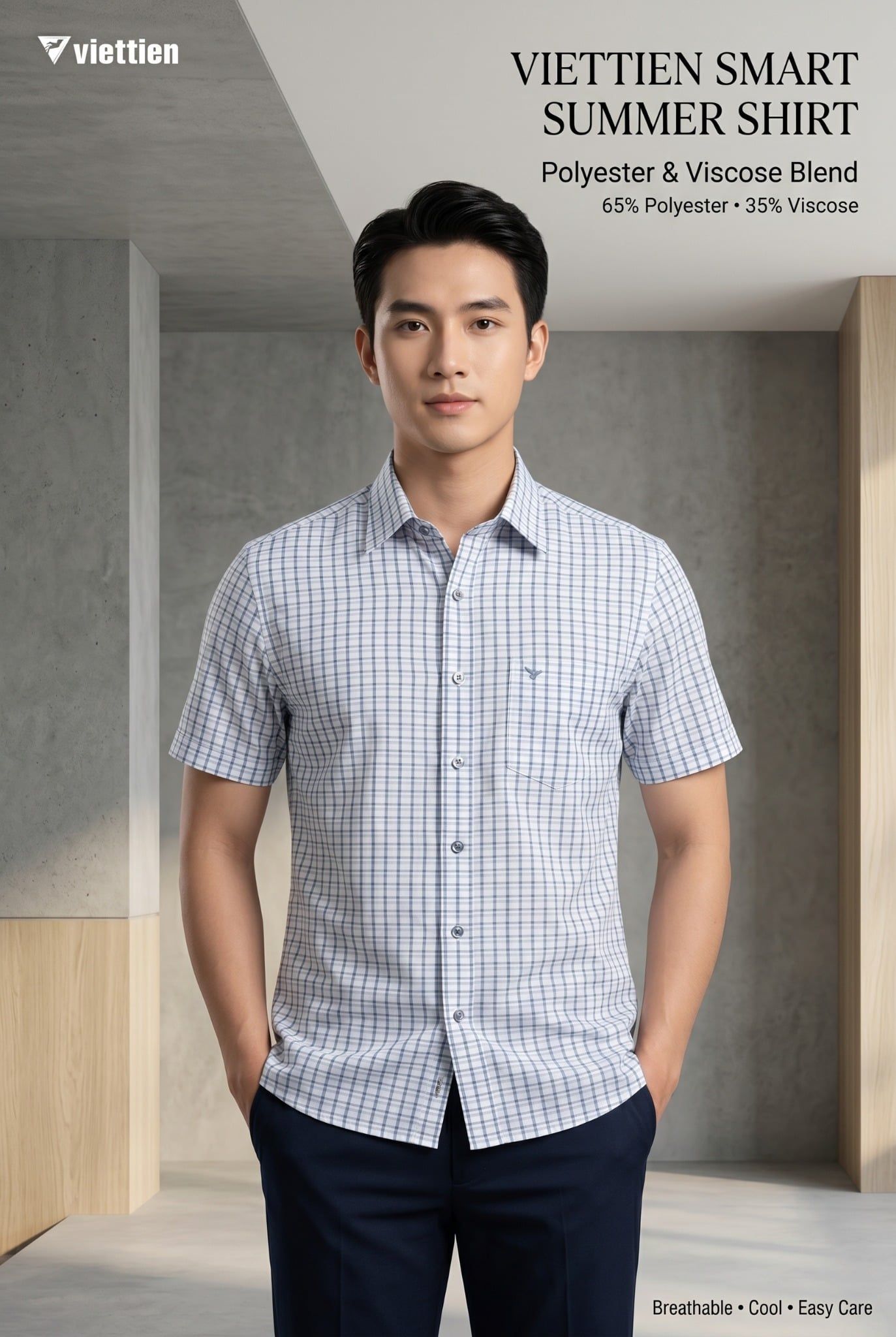  Áo Việt Tiến tay ngắn (M-2XL) 
