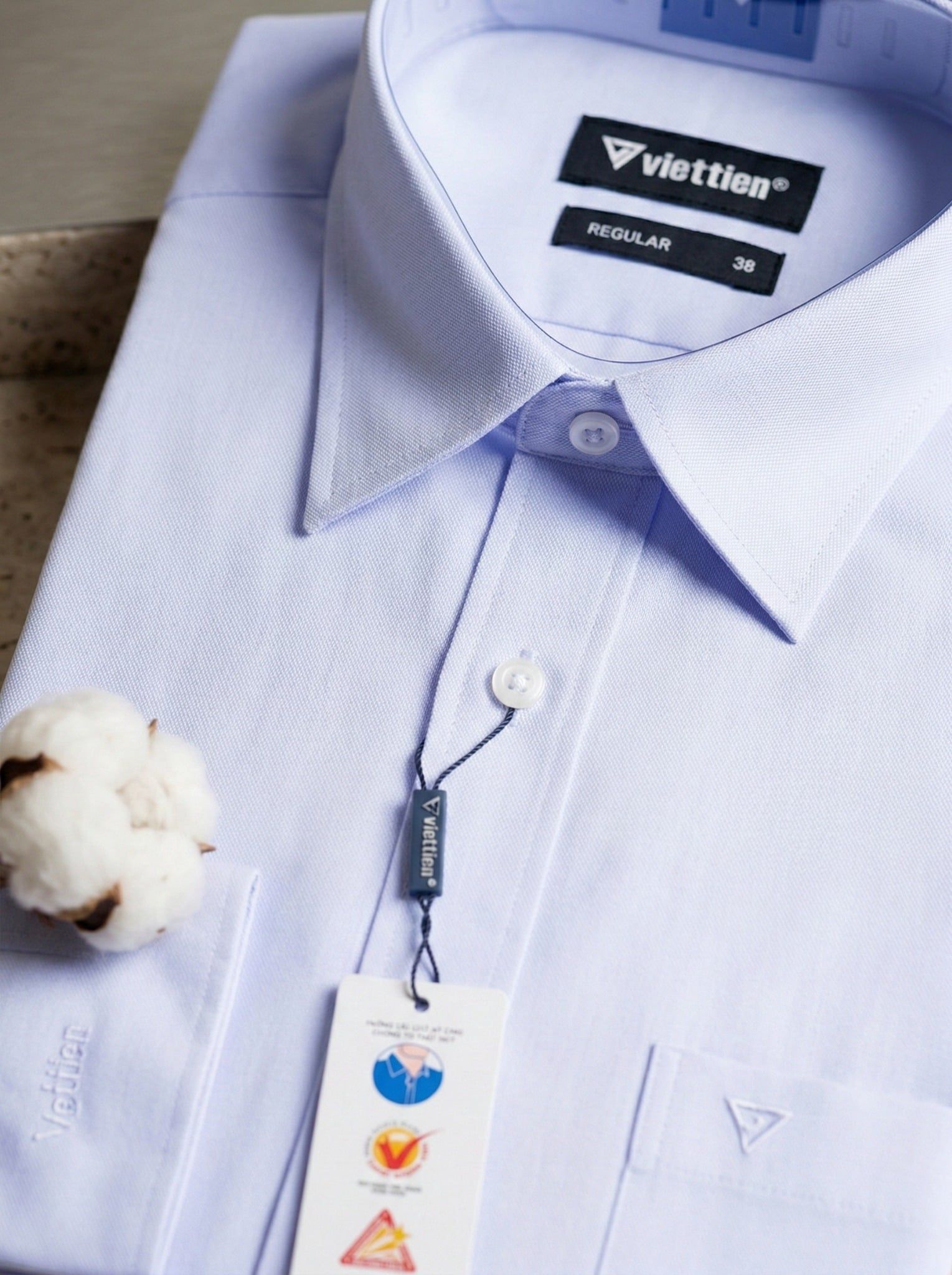  Áo sơ mi Việt Tiến trắng tay dài (size 37-46) 