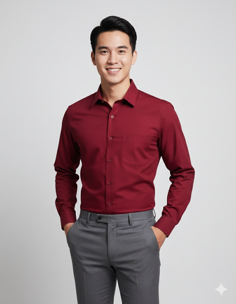  Áo sơ mi tay dài Khatoco 