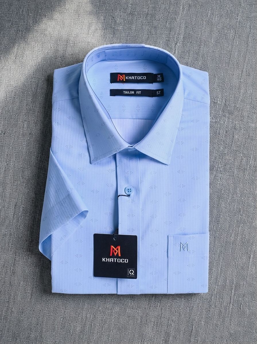  Áo sơ mi tay ngắn Khatoco (M-3XL) 