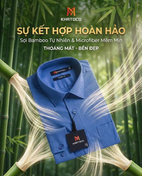  Áo sơ mi nam Khatoco tay dài (M-2XL) 