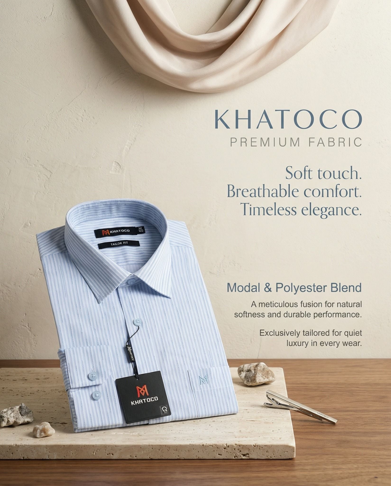  Áo sơ mi nam tay dài Khatoco (M-2XL) 