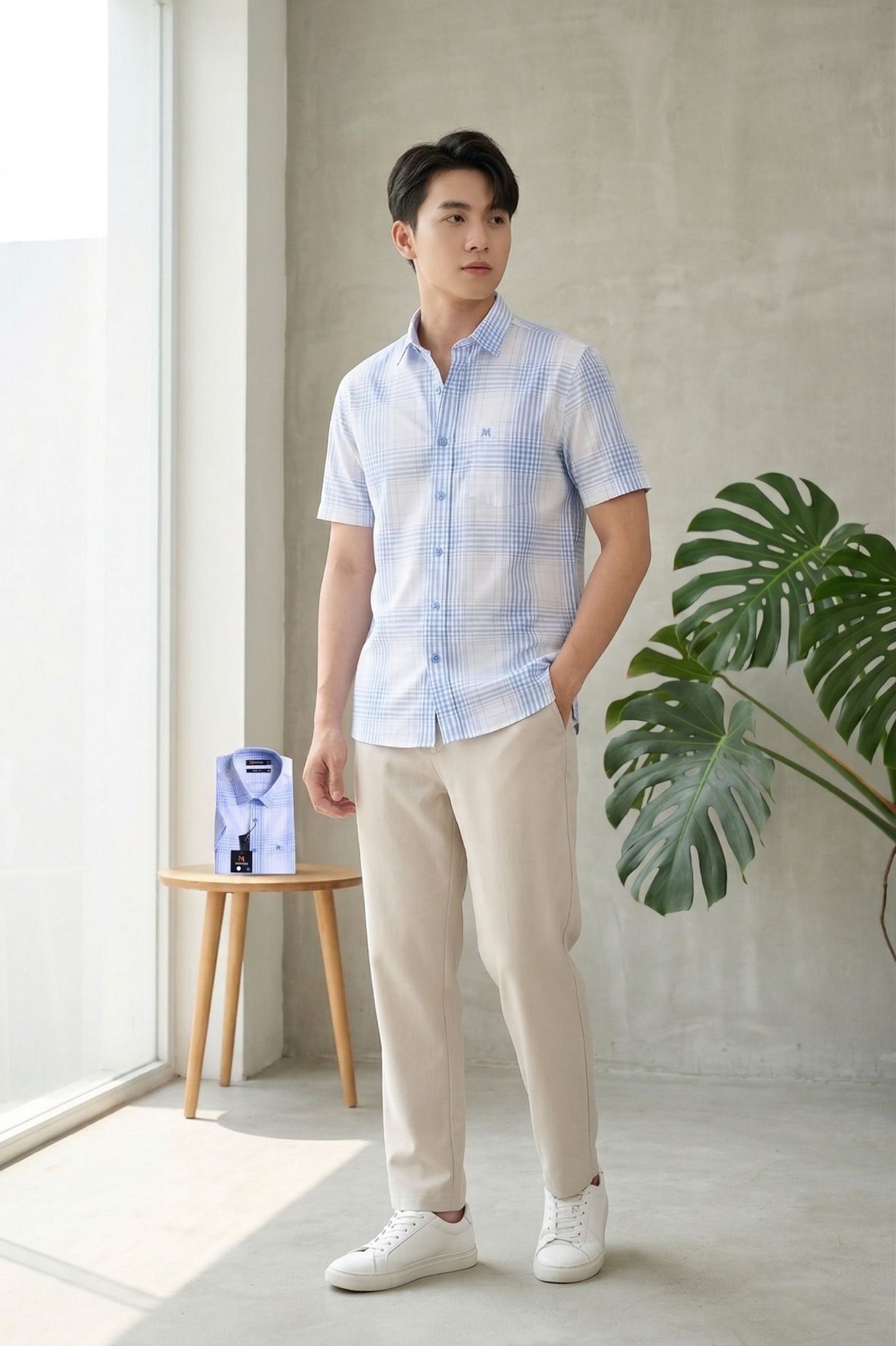  Áo sơ mi tay ngắn Khatoco Sale 310k ( giá tem438K)   (size S,XL,2XL) 