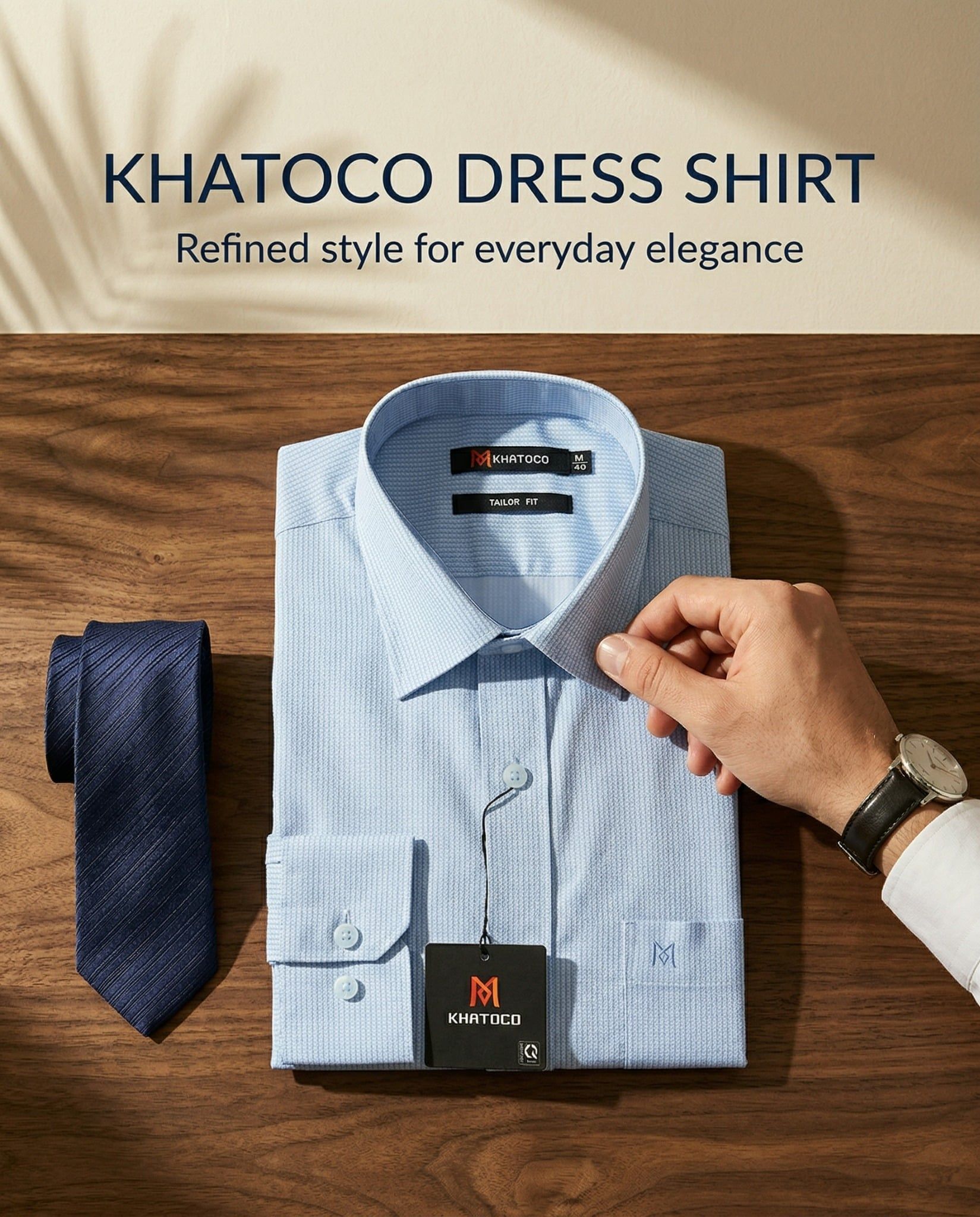  Áo sơ mi nam tay dài Khatoco (M-2XL) 