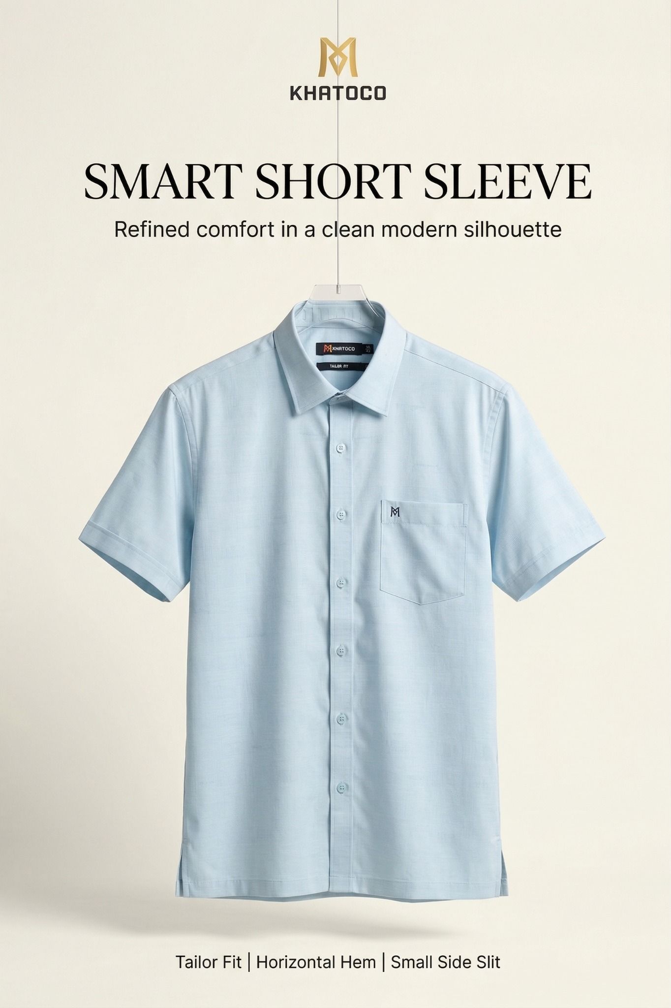 Áo sơ mi tay ngắn Khatoco sale 330k, giá tem 468k  (Size S,XL) 