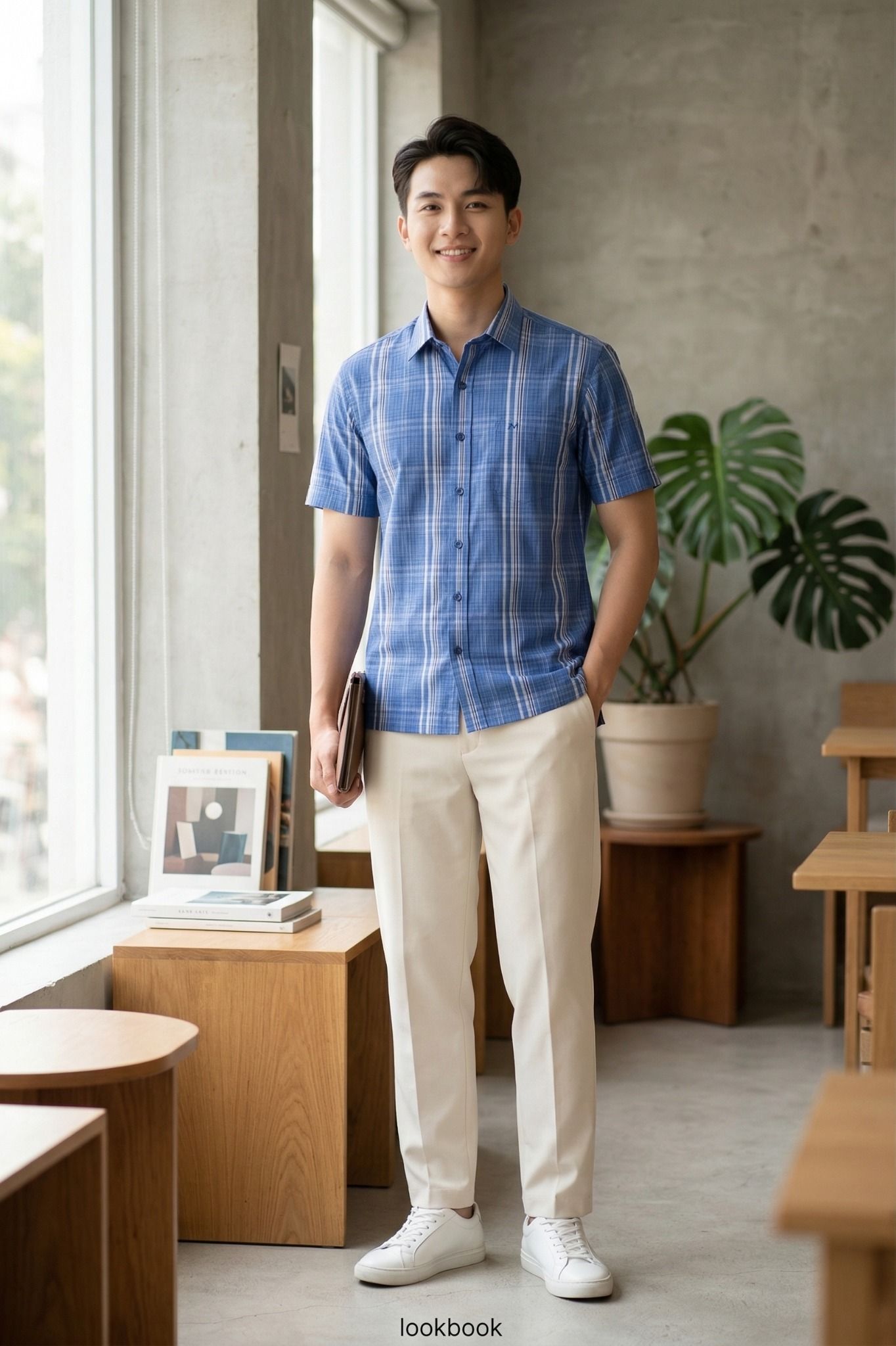  Áo sơ mi tay ngắn Khatoco Sale 350k (  giá tem 438k) size S 