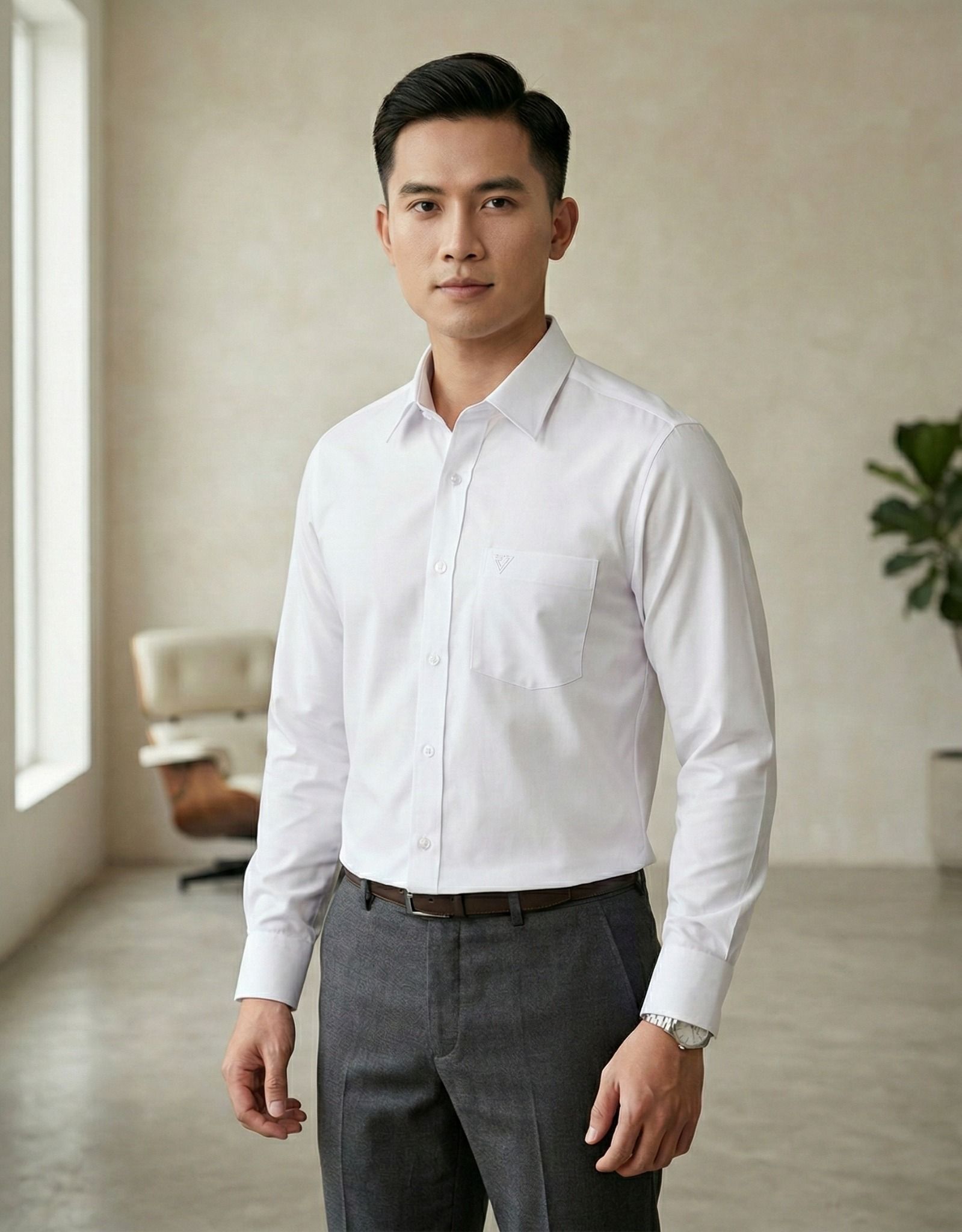  Áo sơ mi Việt Tiến trắng tay dài (size 37-46) 