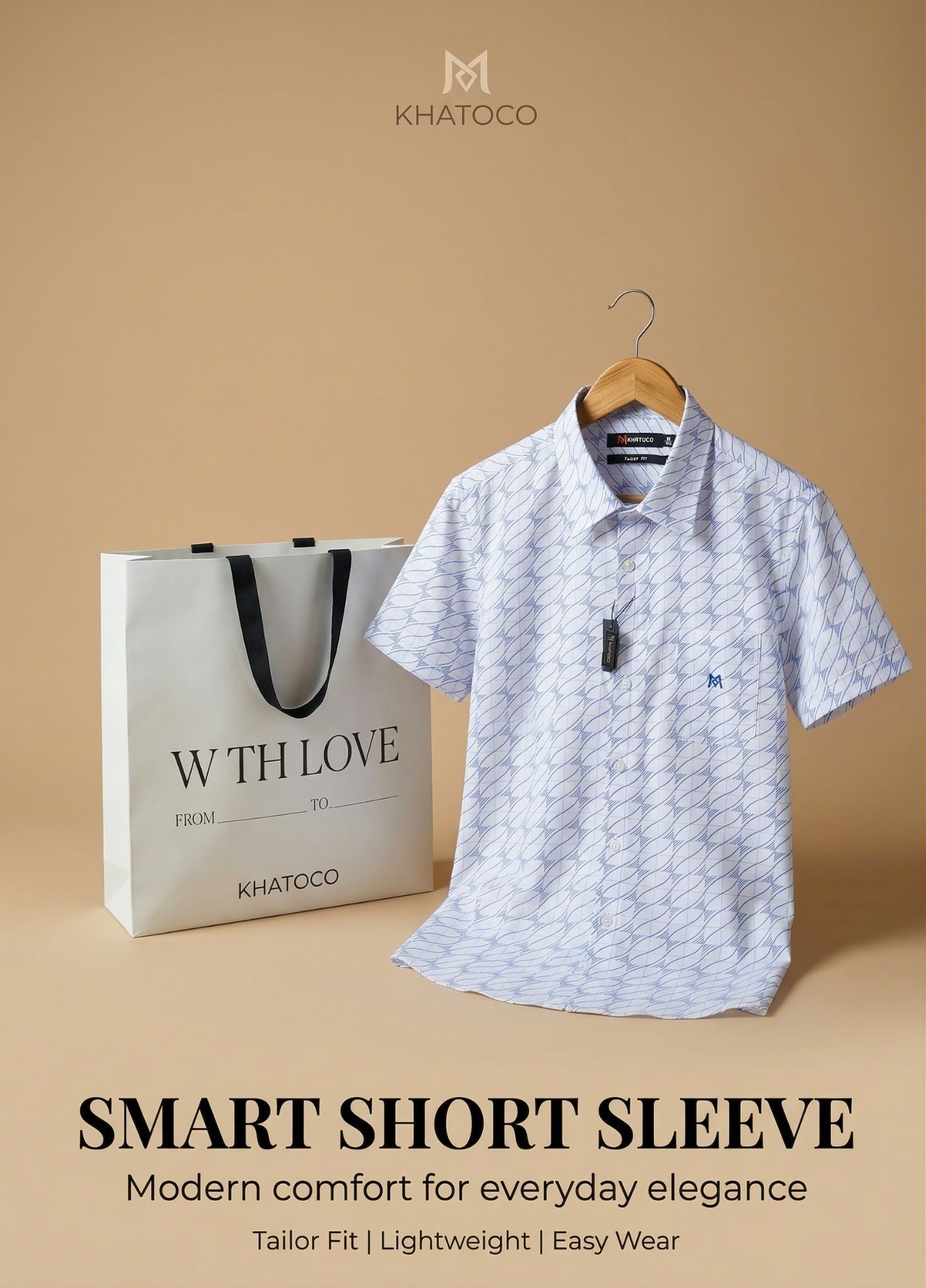  Áo sơ mi tay ngắn Khatoco Sale 30% (S,M) 