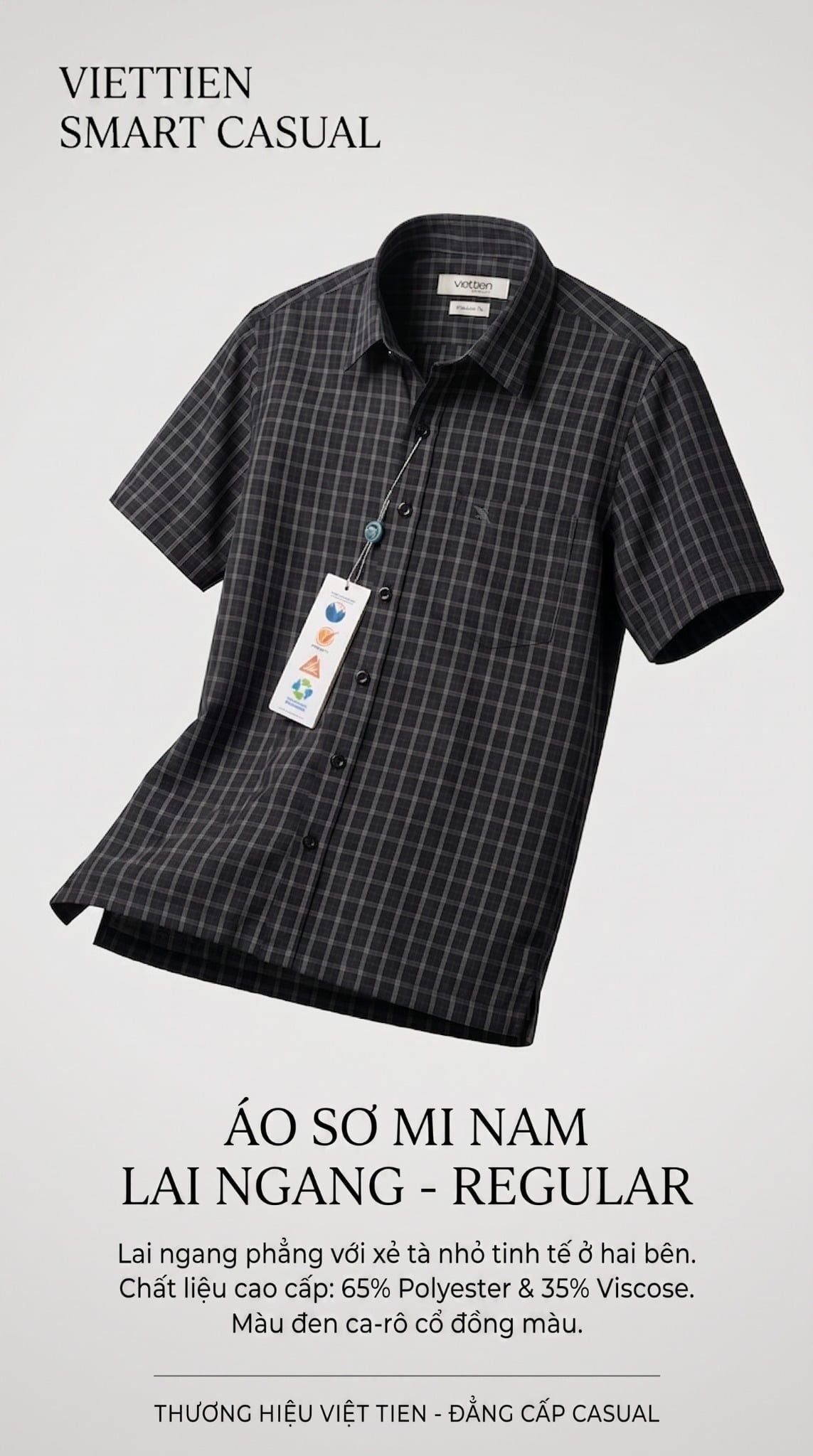  Áo sơ mi tay ngắn Việt Tiến (M-XL) 