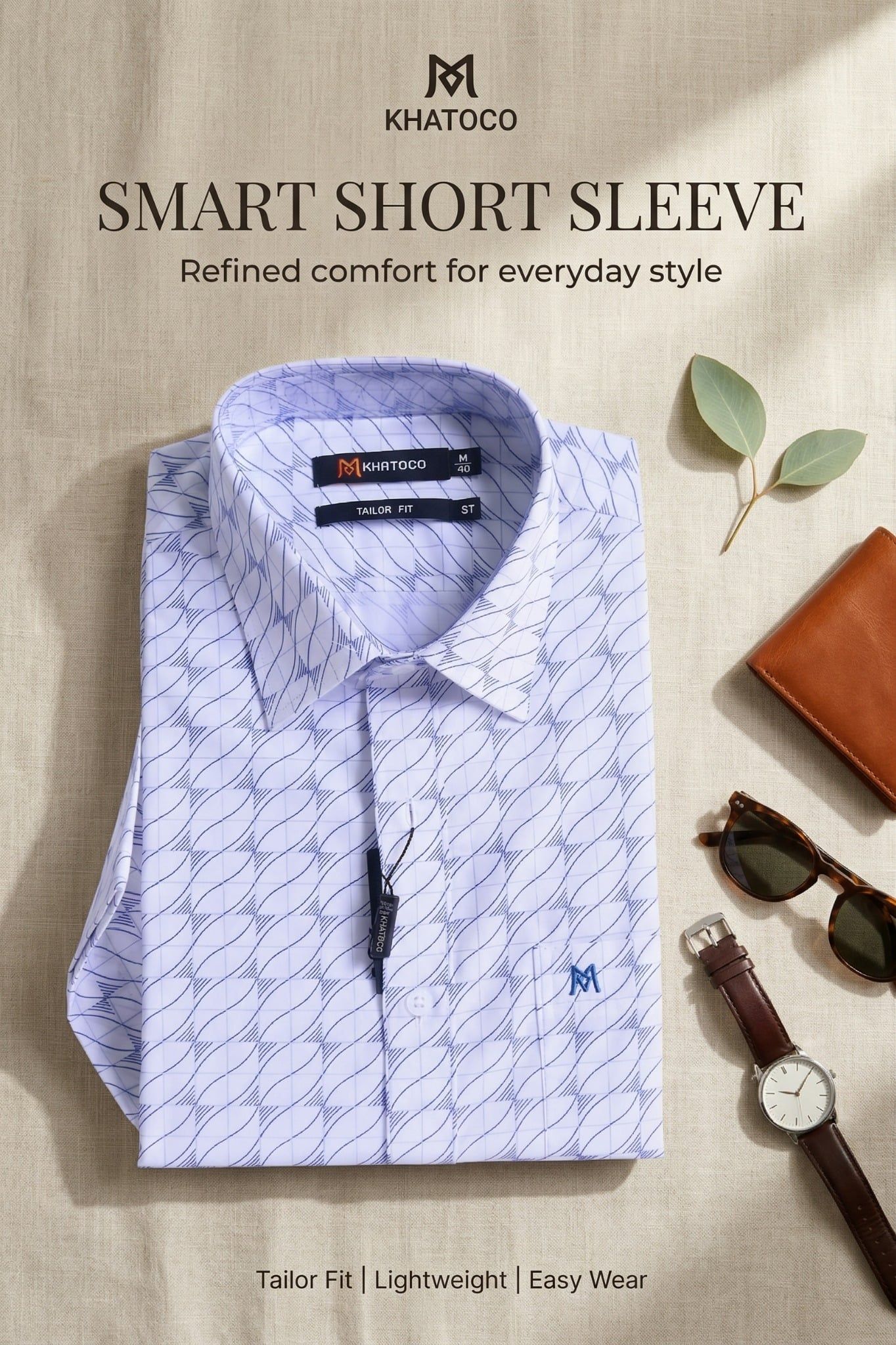  Áo sơ mi tay ngắn Khatoco Sale 30% (S,M) 