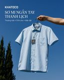  Áo sơ mi tay ngắn Khatoco sale 330k, giá tem 468k  (Size S,XL) 