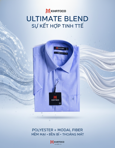  Áo sơ mi nam Khatoco tay ngắn(M-2XL) 