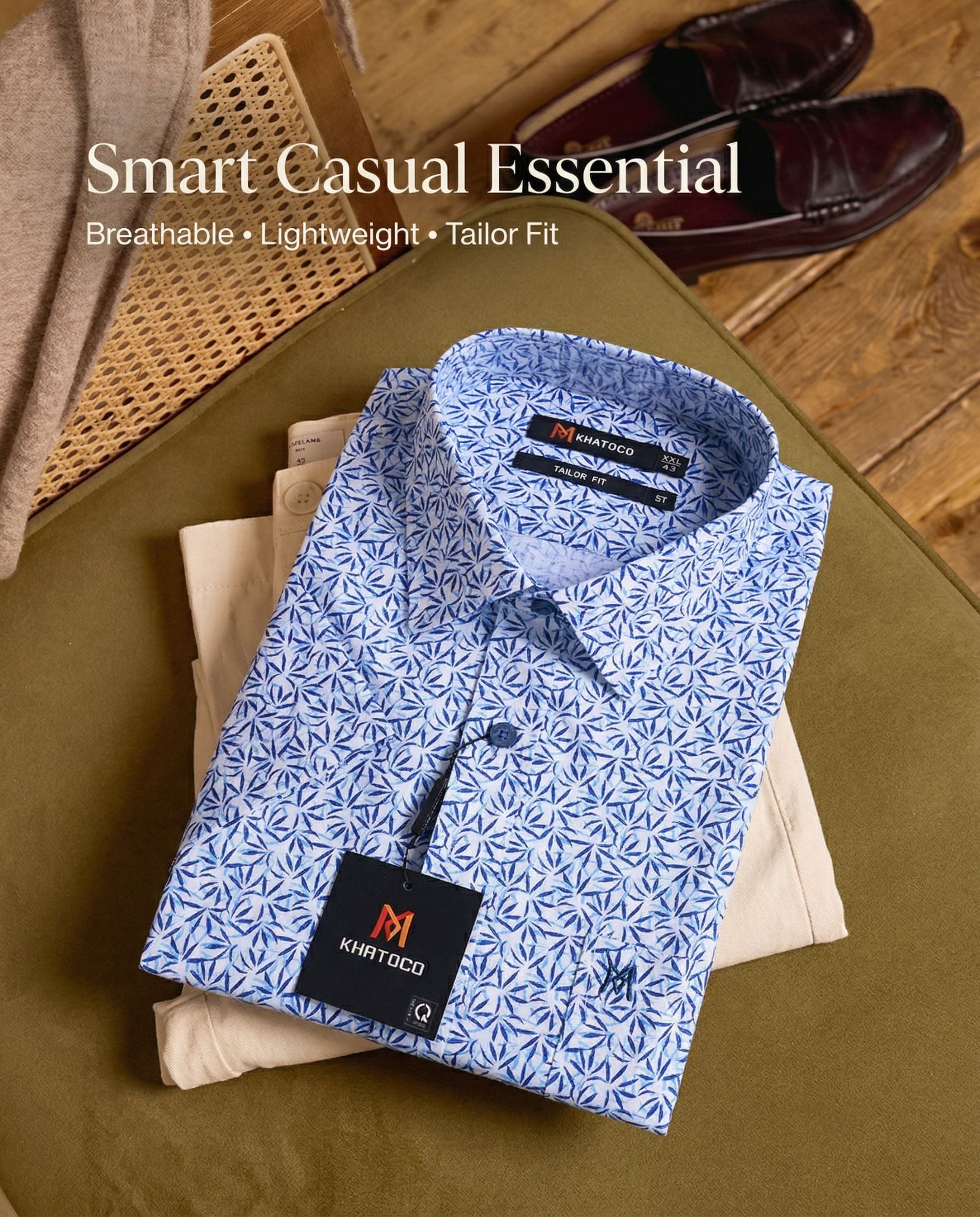  Áo sơ mi tay ngắn Khatoco Sale 430k giá tem (538k) (S-2XL) 
