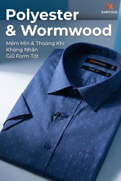  Áo sơ mi tay ngắn Khatoco (M-3XL) 