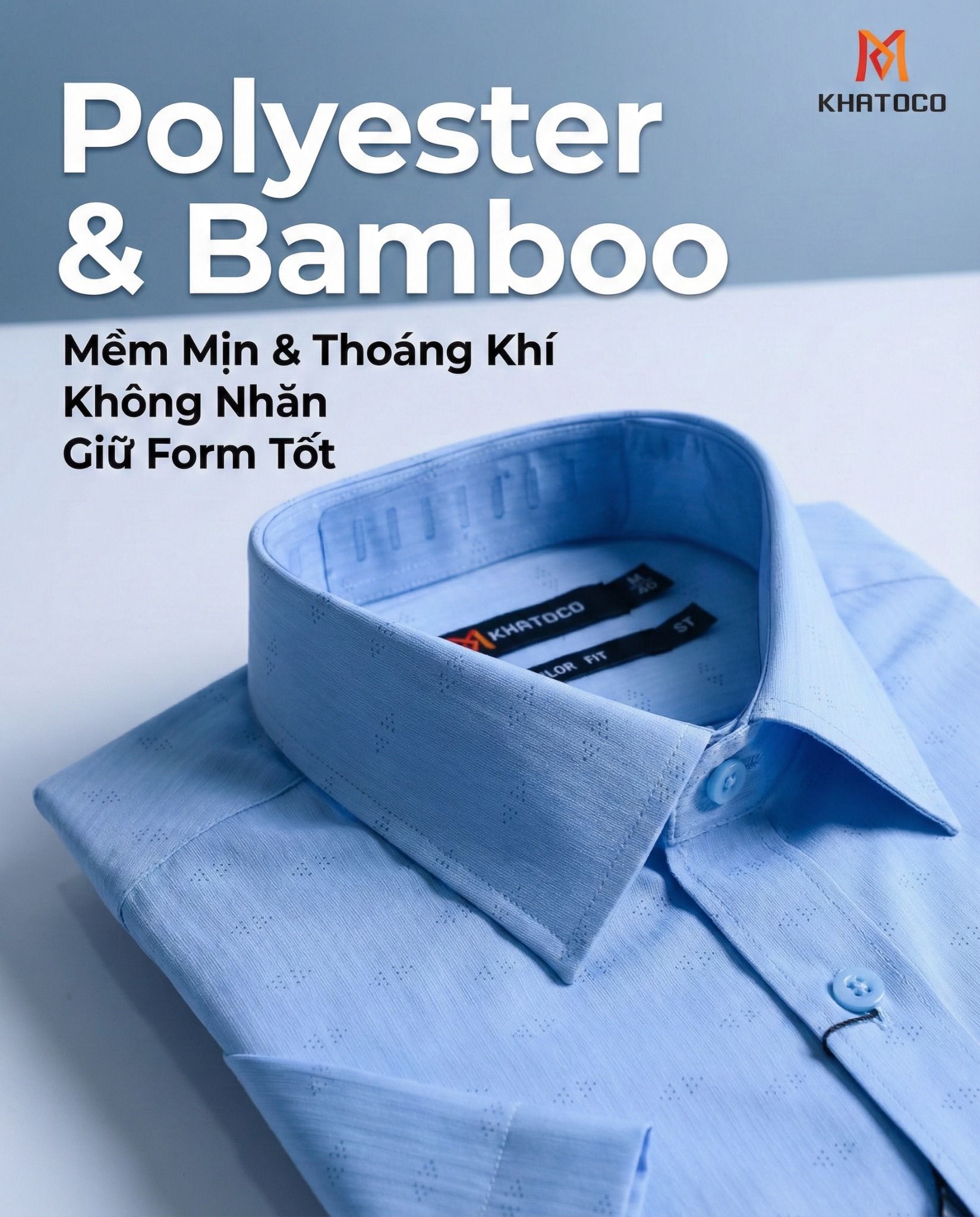  Áo sơ mi tay ngắn Khatoco (M-3XL) 