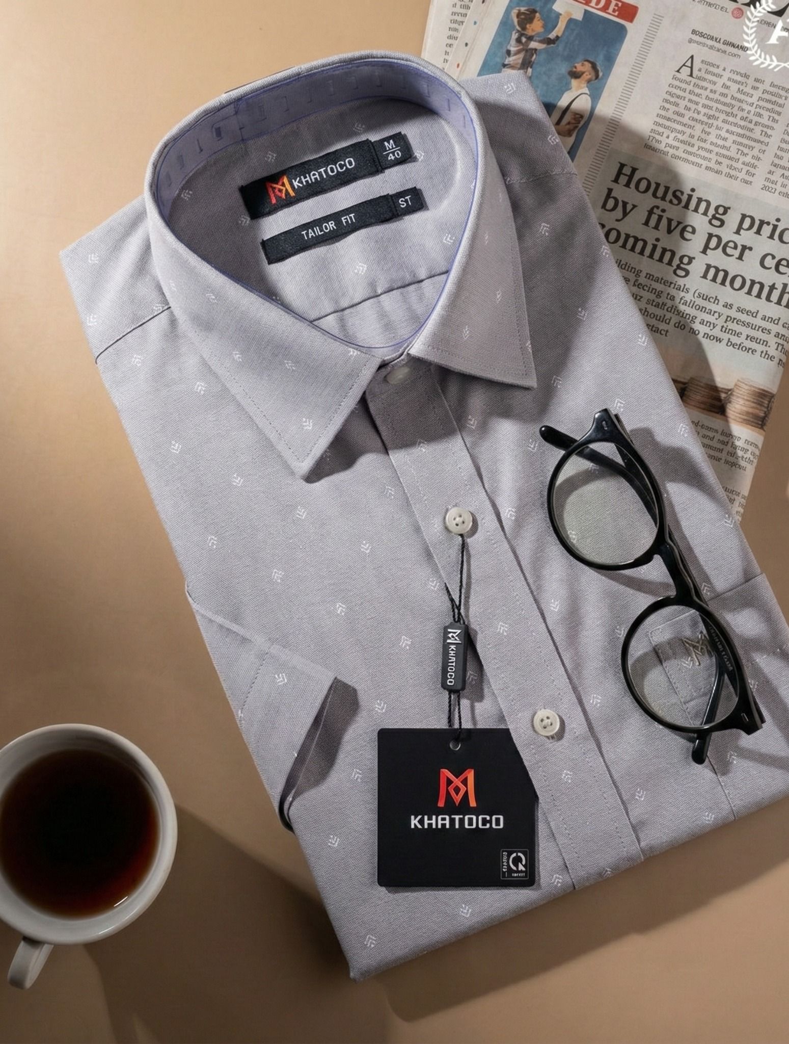  Áo sơ mi tay ngắn Khatoco (M-3XL) 