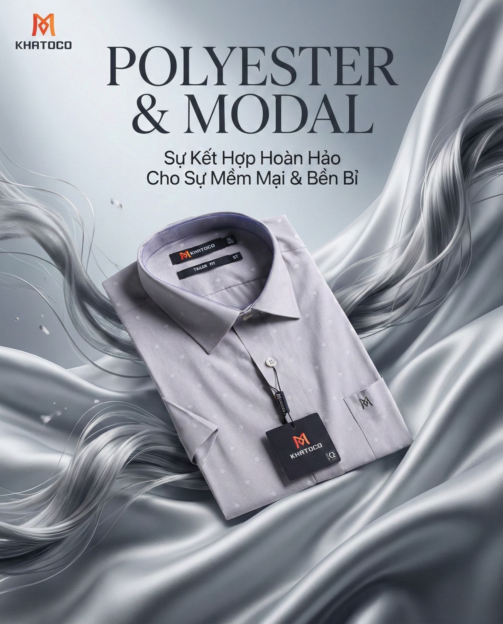  Áo sơ mi tay ngắn Khatoco (M-3XL) 