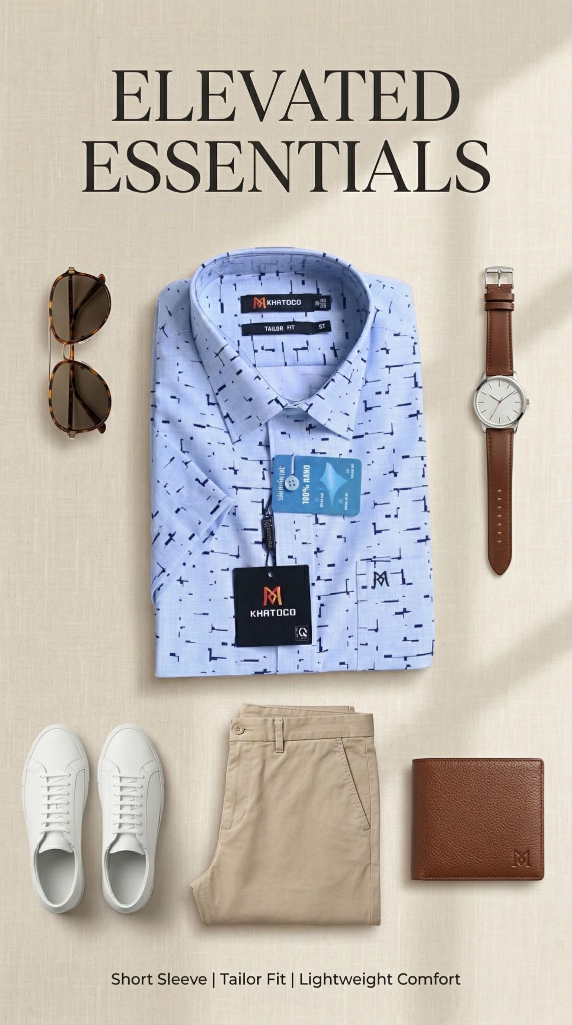  Áo sơ mi tay ngắn Khatoco Sale 430k ( giá tem 538k) (size S) 