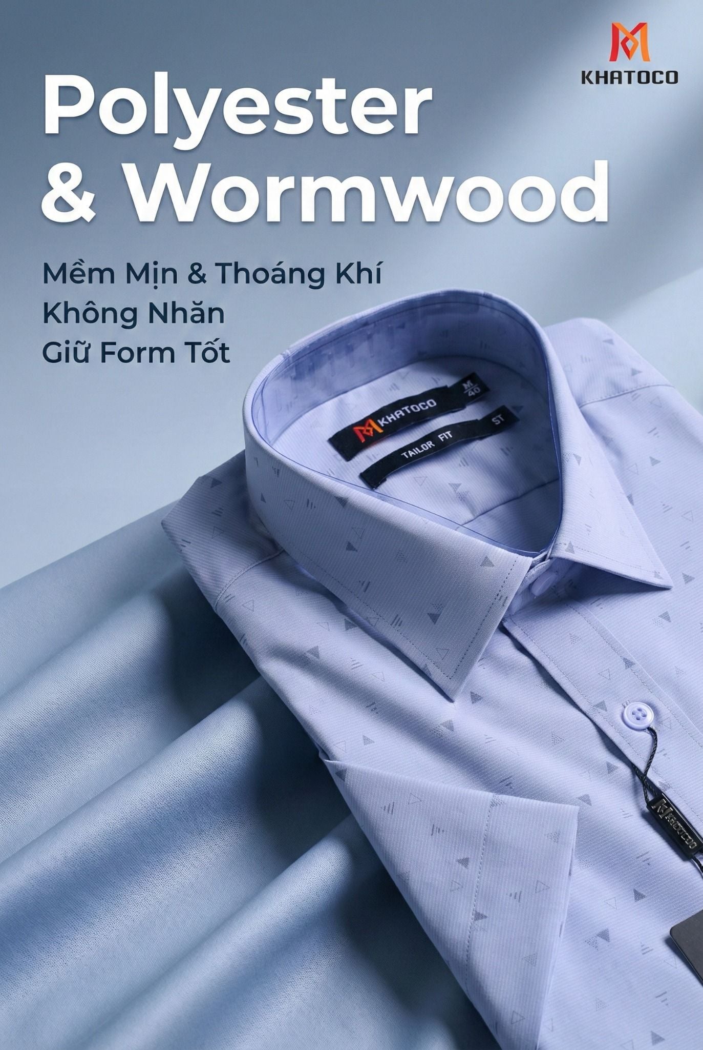  Áo sơ mi tay ngắn Khatoco (M-3XL) 