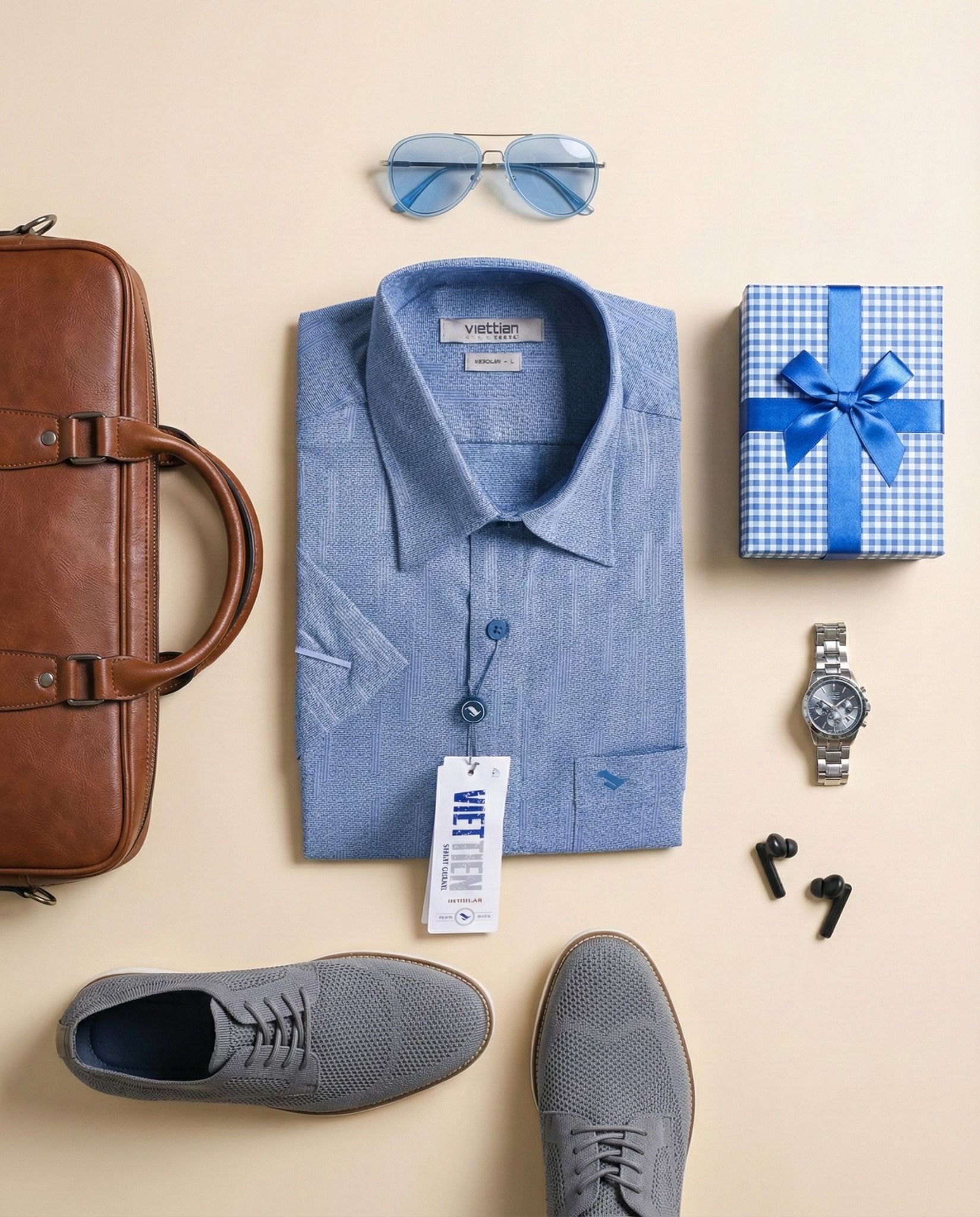  Áo sơ mi tay ngắn Việt Tiến (S-XL) 