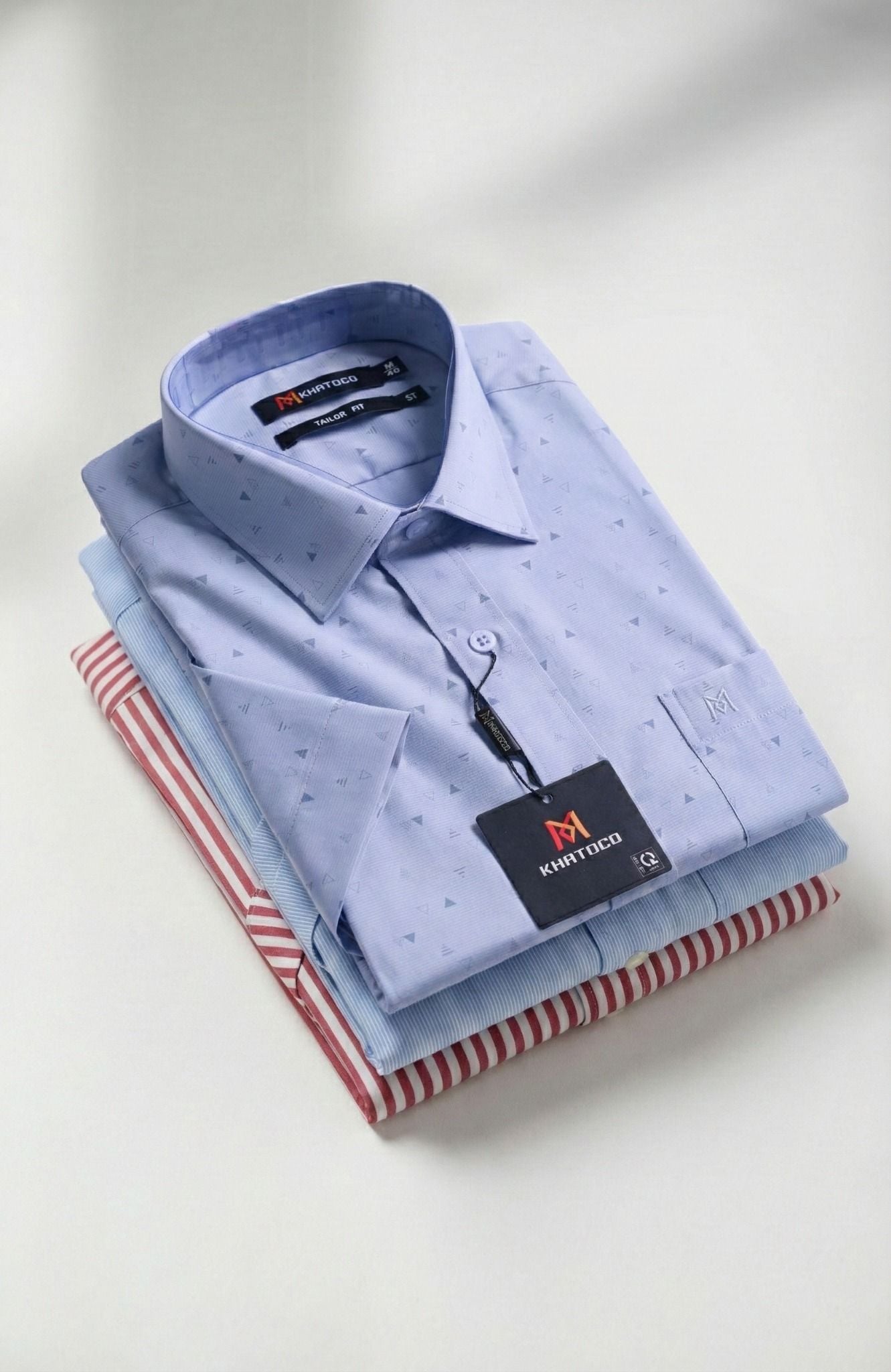  Áo sơ mi tay ngắn Khatoco (M-3XL) 