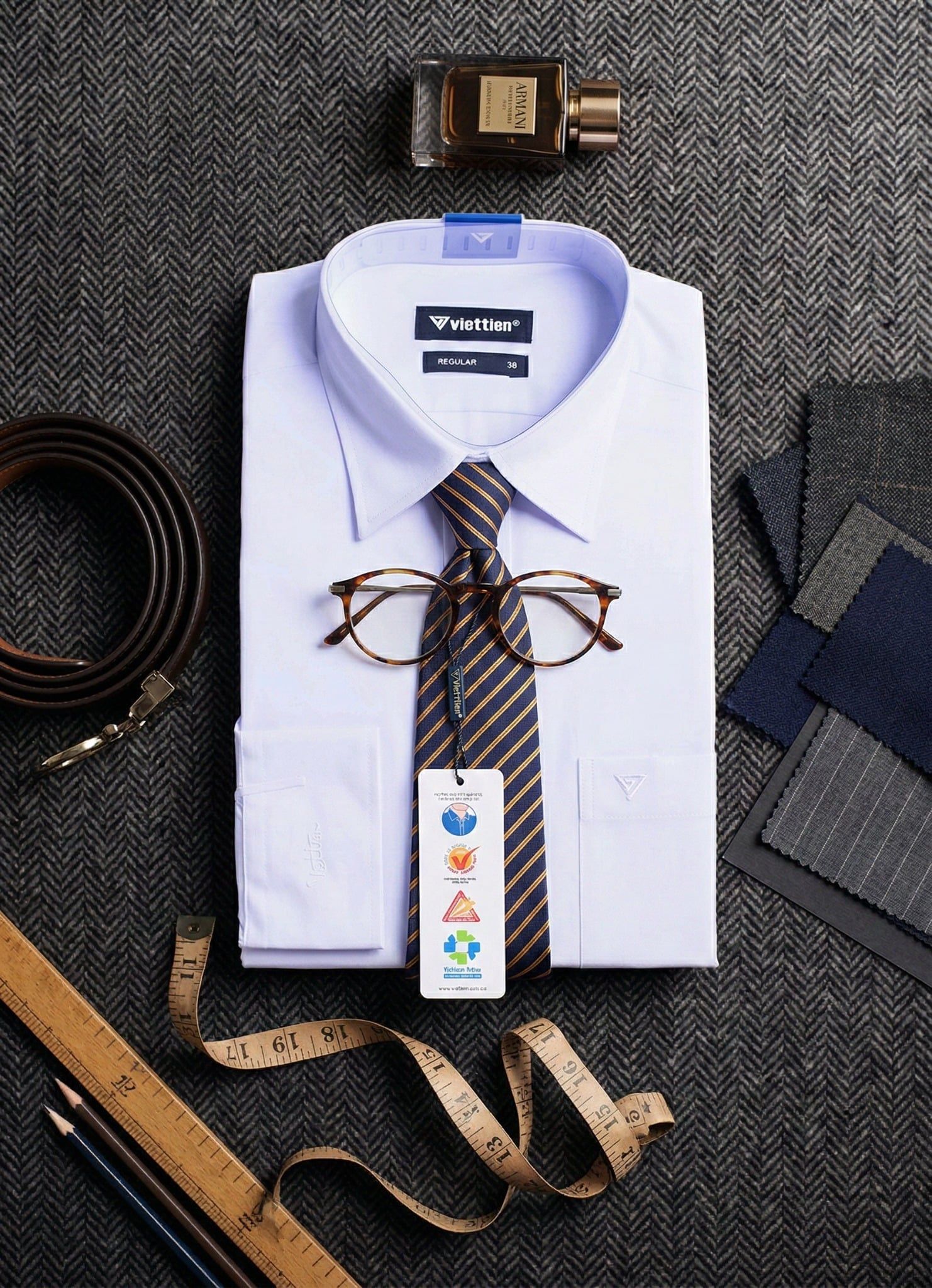  Áo sơ mi Việt Tiến trắng tay dài (size 37-46) 