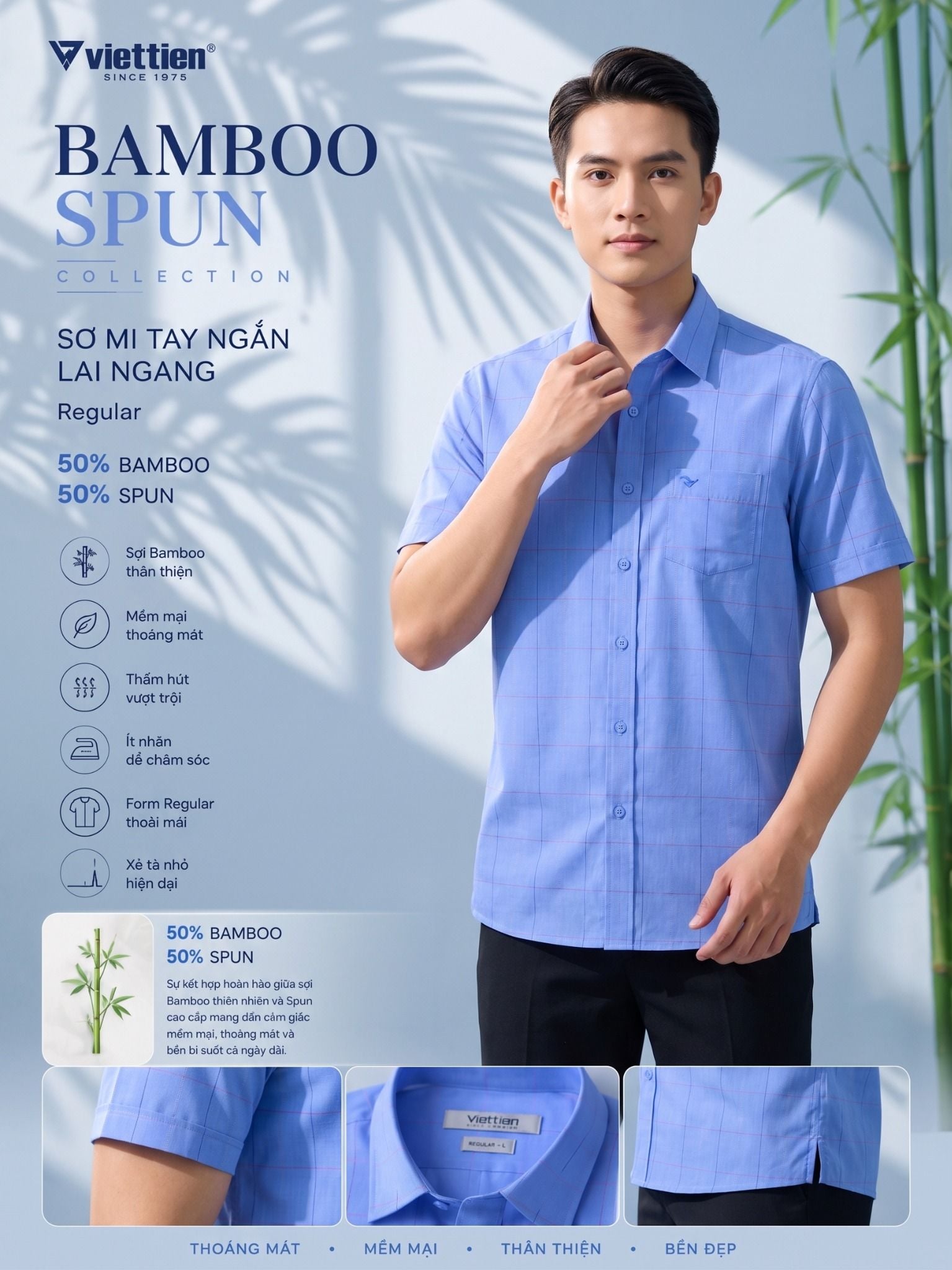 Áo sơ mi tay ngắn Việt tiến (L) 
