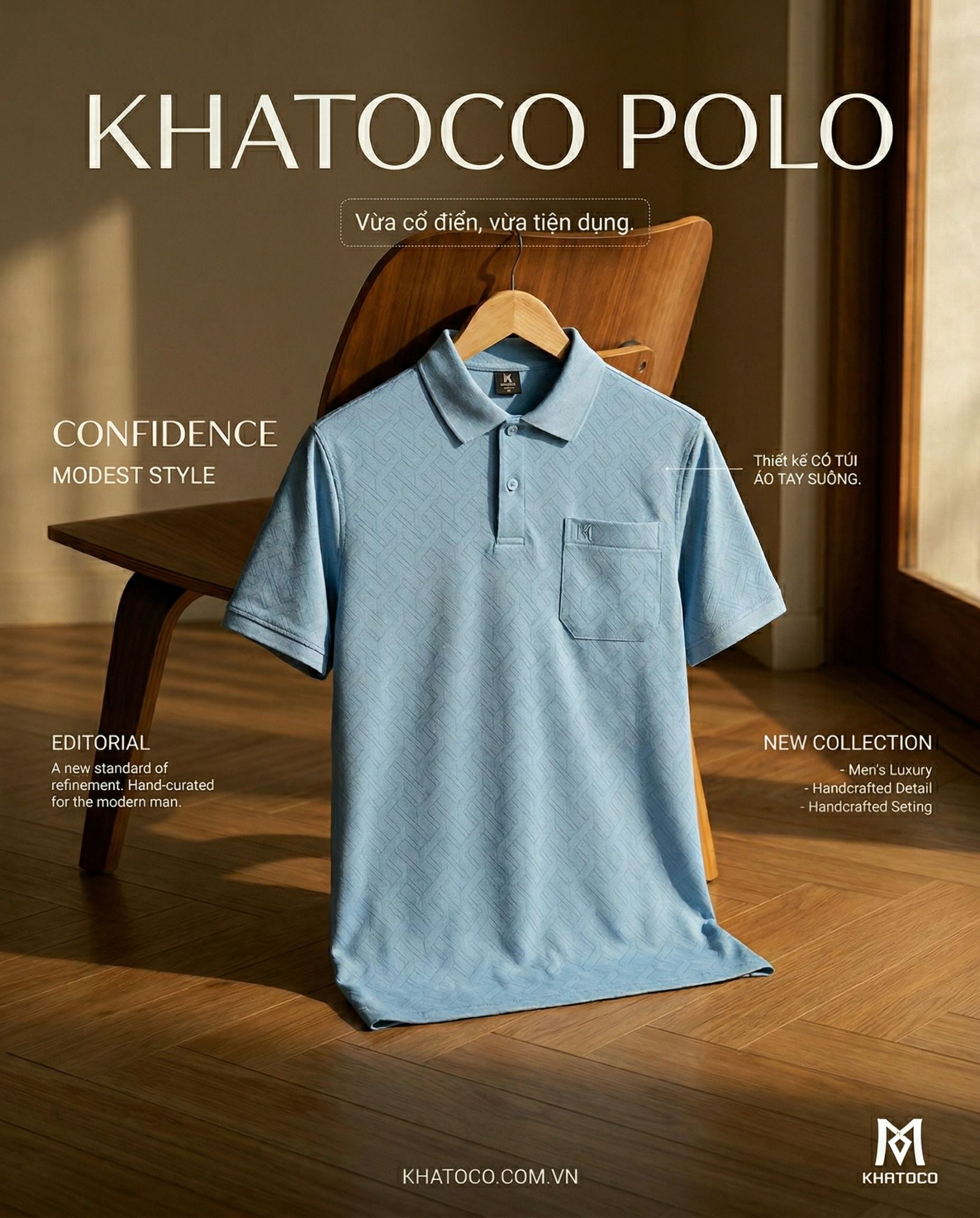  Áo thun nam Polo Khatoco sale off 30% (M-2XL) 
