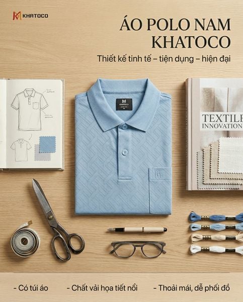  Áo thun nam Polo Khatoco sale off 30% (M-2XL) 