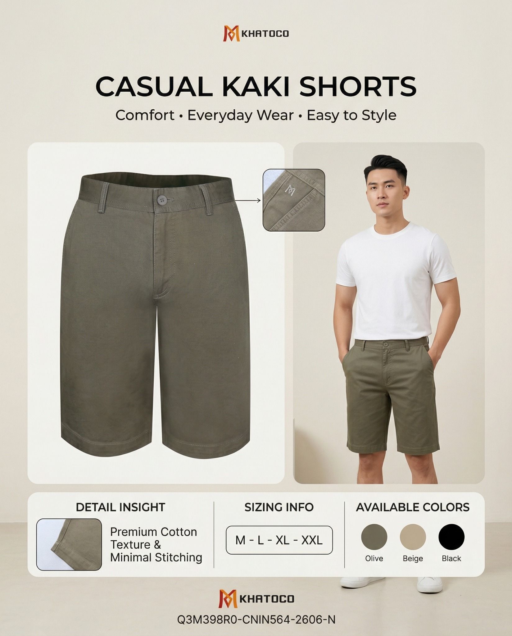  Quần short nam Khatoco (30-38) 