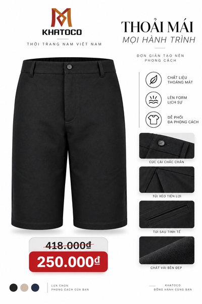  Quần short kaki Khatoco sale 250k 