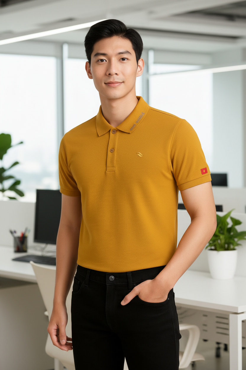  Áo thun có cổ Việt Tiến (vàng) 