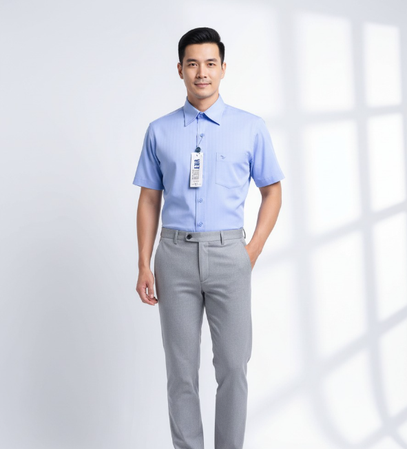  Áo sơ mi Việt Tiến tay ngắn 