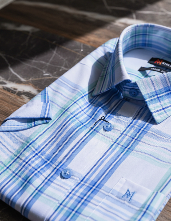  Áo sơ mi tay ngắn Khatoco sale 350k giá tem 438k 